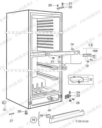 Взрыв-схема холодильника Arthurmartinelux AR8493B - Схема узла Tub